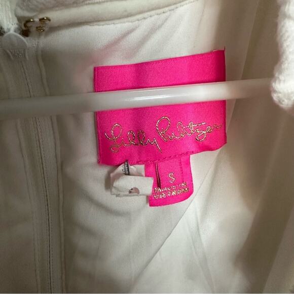 Lilly Pulitzer Tisbury Shift Dress Resort White Knit pucker Jacquard Small - Picture 7 of 10